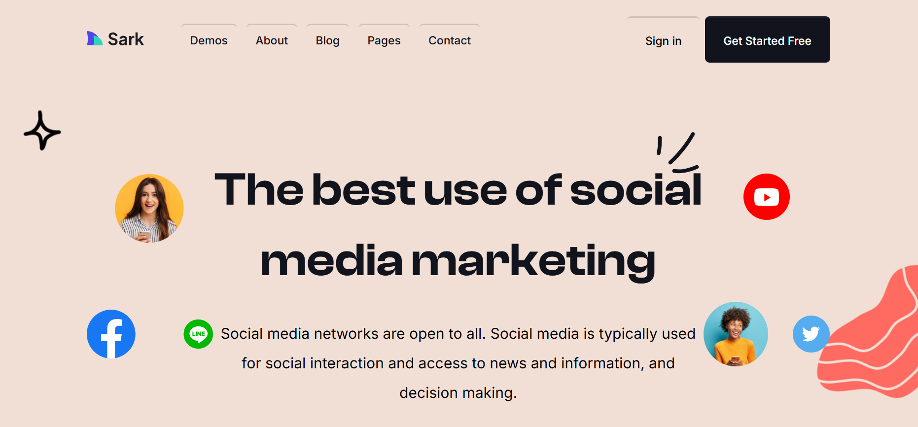 media marketing landing page image link